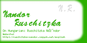 nandor ruschitzka business card